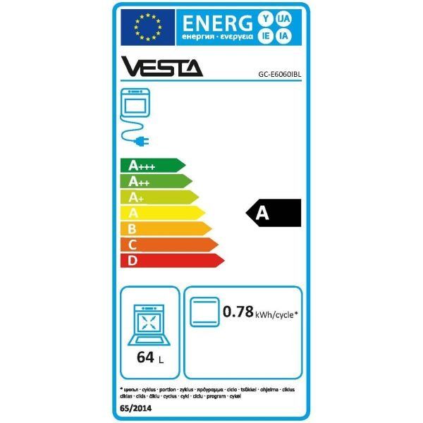 Плита газовая VESTA GC-E6060i/BL